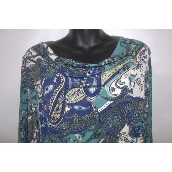 Chico's Women's Paisley Print Draped Neckline Top Size 0 ( XS-S) - Picture 3 of 6